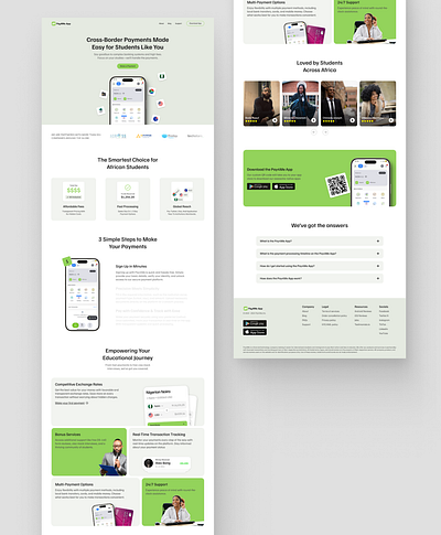 Pay4me App - Landing page design bento design figma herodesign illustration landing page landing page design landingpage minimal ui uidesign ux webdesign