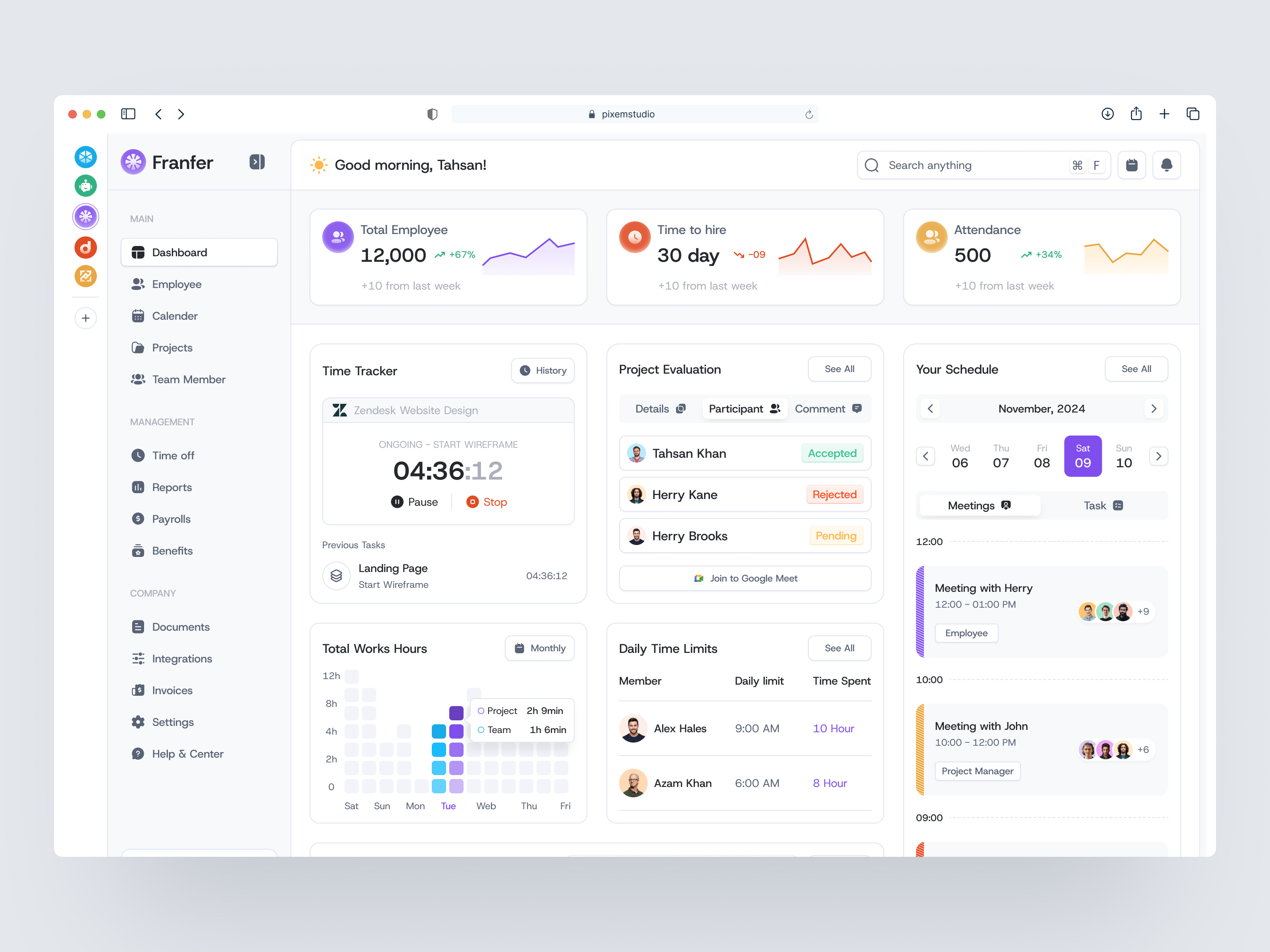 Franfer - HR Management Web App dashboard dashboard ui hr dashboard hr management hr management dashboard management dashboard ui ui design ui kit uikit uiux web app web app ui web app ui kit web application web design