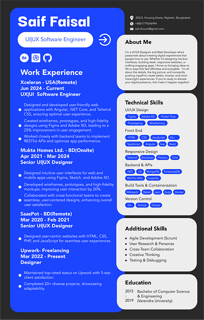 UI|UX Resume graphic design illustration resume ui ux