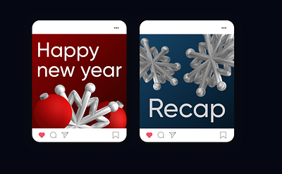 3d new year insta post 3d graphic design ui