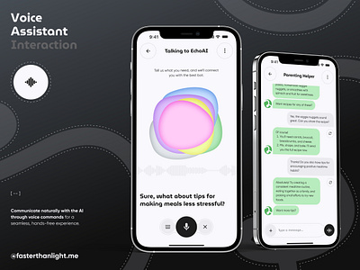 EchoAI® – Voice and Text Assistant Chatbot App Design ai ai app ai app design ai assistant ai chatbot ai helper ai startup ai technology ai voice app design artificial intelligence chat app chatbot chatbot app mobile app design ui ux