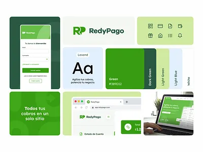 RedyPago | Modern design system for fintech app branding colorpalette design designsystem fintech fintechdesign graphic design green modern moodboard style guide ui ui design ux