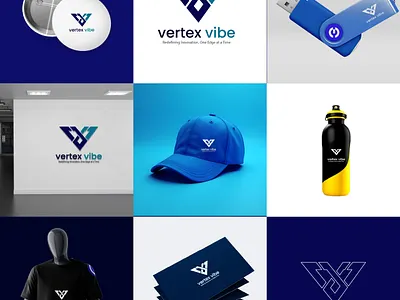 Vertex vibe logo design branding design graphic design illustration logo typography vector