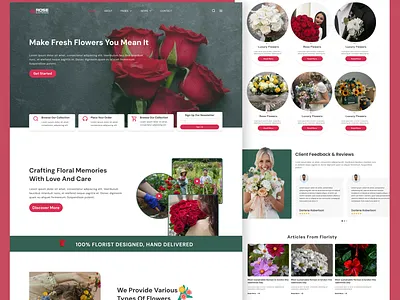 Flower Shop Landing Page Design beautifului cleanui creativedesign designshowcase ecommercewebsite elegantdesign floraldesign florallandingpage flowerlandingpage flowershopdesign interactivedesign landingpageinspiration moderndesign responsivedesign uiuxdesign uiuxshowcase uxdesign webdesign webinterface websitedesign