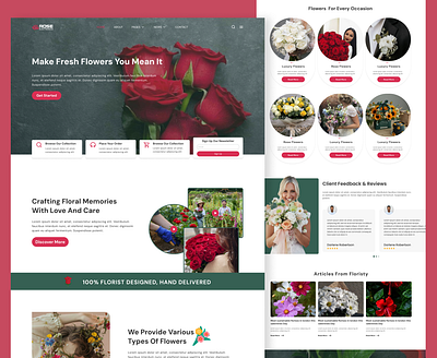 Flower Shop Landing Page Design beautifului cleanui creativedesign designshowcase ecommercewebsite elegantdesign floraldesign florallandingpage flowerlandingpage flowershopdesign interactivedesign landingpageinspiration moderndesign responsivedesign uiuxdesign uiuxshowcase uxdesign webdesign webinterface websitedesign