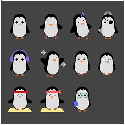 Penguins character illustration