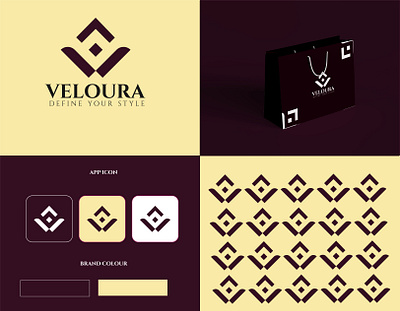 VELOURA FASHION LOGO branding design graphic design illustration logo typography ui ux vector