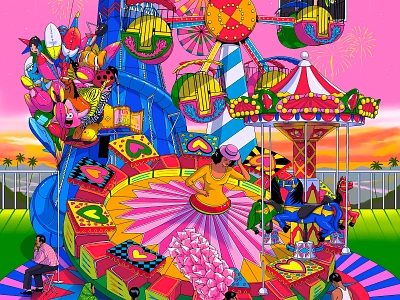 Life’s a carnival—enjoy the ride! 🎡🎠❤️ 2025 art carnival design happynewyear illustration sajid