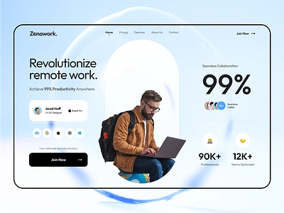 ZenoWork a platform redefining remote work productivity Web Ui balance job life nomad remote ui ux wfh work