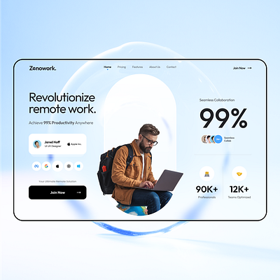 ZenoWork a platform redefining remote work productivity Web Ui balance job life nomad remote ui ux wfh work