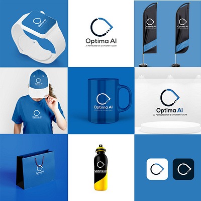 OPTIMA AI LOGO branding design graphic design illustration logo typography ui ux vector