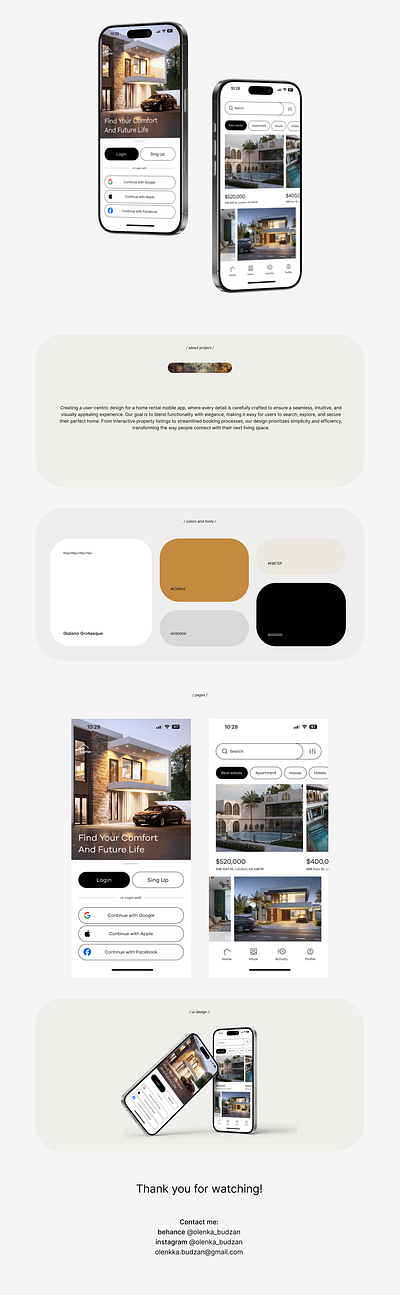 Home rental mobile app app home mobile rent ui uxui webdesign