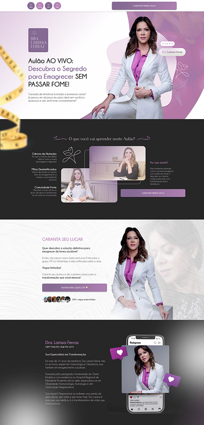 Landing Page - Dra. Larissa Ferraz design graphich design landing page pagina de captura ui ux web design website