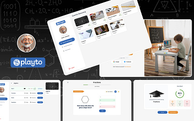 Playto app course design education graduation graphic design mathematics mobile quiz ui ux web wireframe