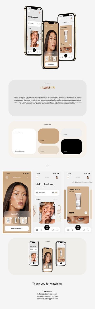 Skincare mobile app app mobile skincare ui ux uxui uxui design webdesign