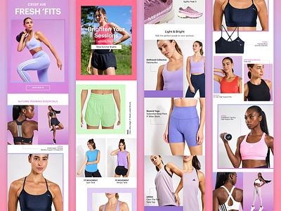 Spring Pastel Campaigns 🌸 campaign email email campaign email design email marketing email template fashion fitness klaviyo mailchimp mailchimp template purple sports women