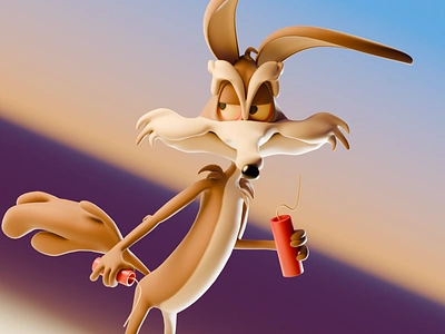 Coyote and the Road Runner 3d blender character coyote and the road runner illustration looney tunes merrie melodies no ai stylized