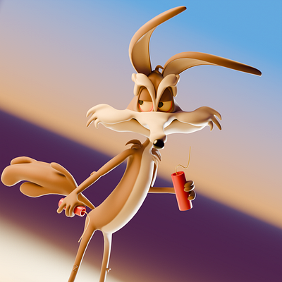 Coyote and the Road Runner 3d blender character coyote and the road runner illustration looney tunes merrie melodies no ai stylized