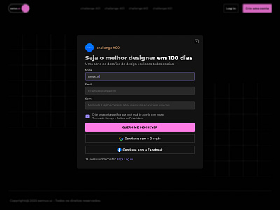 Daily UI - challenge #001 (Sign up) challenge001 dailyui figma modal signup ui ux