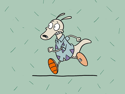 Rocko's Running Cycle animation cartoon frame by frame fresco nickelodeon running