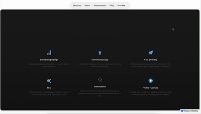 Features Section branding dark mode graphic design ui web design webdesign webflow website