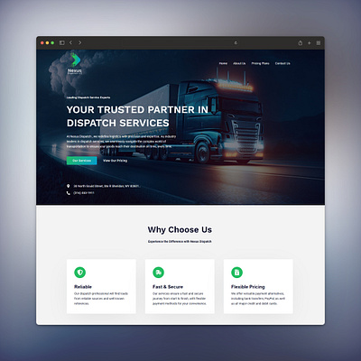 Truck Dispatch Service Website Design elementor website truck dispatch service website trucking website trucking website design wordpress website