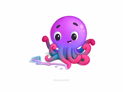 Embrace mistakes art cartoon character children cute illustration kids mexico mistakes octupus polpo pulpo smile sorridere