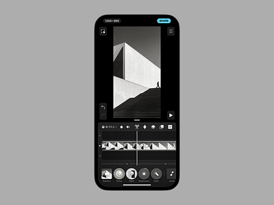 Mobile Video Editor App Concept app black white editor interactions ios mobile ui user interface ux video