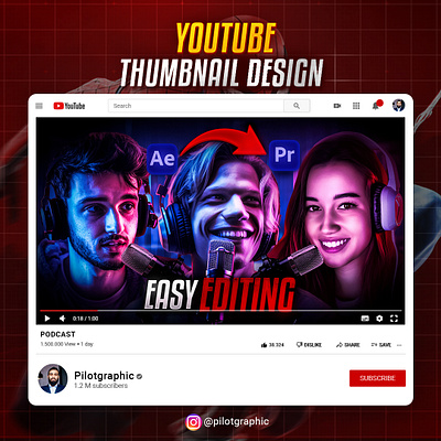 Podcast YouTube Thumbnail Design app branding branding design brochure design business design flyer graphic design logo podcast post print design social media post thumbnail ui youtube