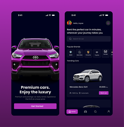 Car Rental App ui