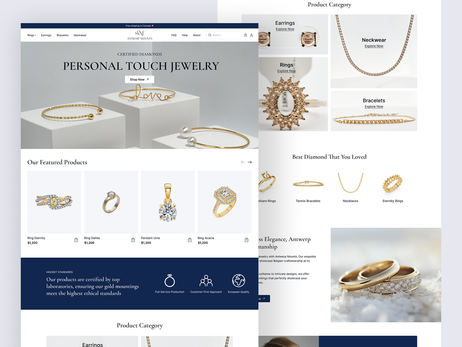 Jewelry - web design by Ahmad Faizien for OnPoint Studio on Dribbble