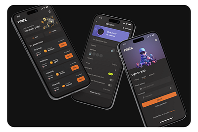 Poker Mobile App app design graphic design mobile app ui ux