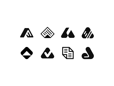 Artefact logo options branding docs document identity logo mark negative space paper symbol