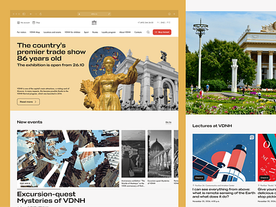 Design concept for VDNH corporate website - web app concept corporate website event excebition landing museum park ui ux web design