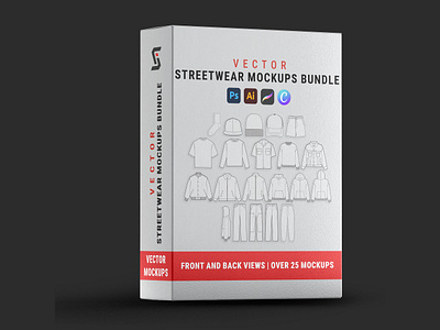 Streetwear Mockups Bundle | Vector Clothing Mockup Templates vector fashion mockup set