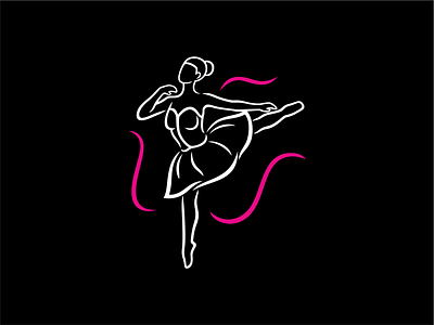 Ballerina Line Art Logo ballerina logo ballet logo branding branding identity line art logo logo logo design