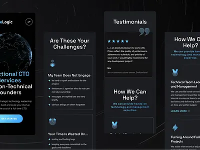 CTO Services Website – Mobile View cto design mobile ui website