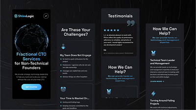 CTO Services Website – Mobile View cto design mobile ui website