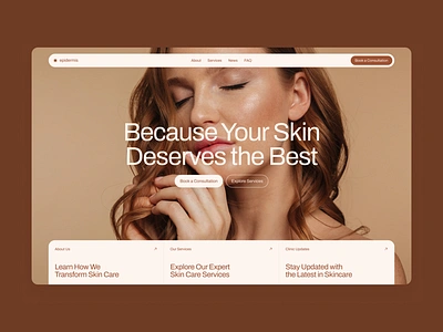 Epidermis – Skincare Clinic Website 404 beauty clinic cms dermatology design doctor framer health healthcare news pastel services skin skincare ui design ux design web design webflow website