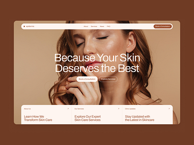 Epidermis – Skincare Clinic Website 404 beauty clinic cms dermatology design doctor framer health healthcare news pastel services skin skincare ui design ux design web design webflow website