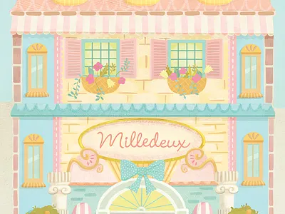 Milledeux (children’s fashion brand) packaging design architectural illustration branding childrens book illustration childrens illustration feminine illustration packaging illustration surface design whimsical