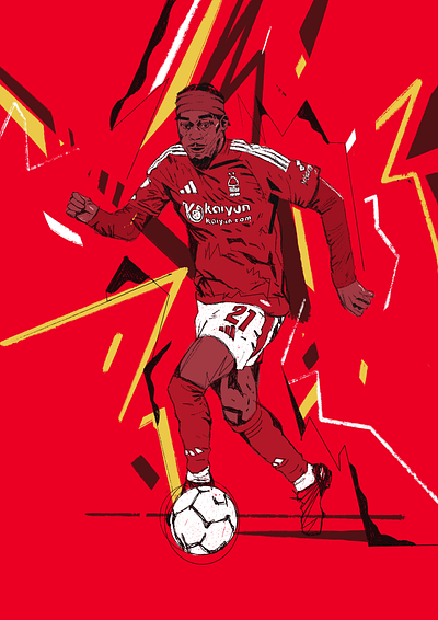 Anthony Elanga - Nottingham Forest character football football illustrated illustrated illustration illustrator nottingham forest people portrait portrait illustration procreate soccer soccer illustrated soccer illustration