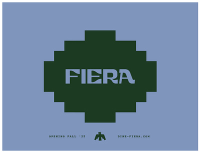 Fiera logo direction with custom type bird branding logo restaurant texmex wildbeast