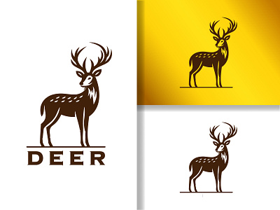 Deer Logo branding buck clubs deer deer head deer male exclusive forest graphic design hunting illustration jungle ui ux vector wild wisdom zoo