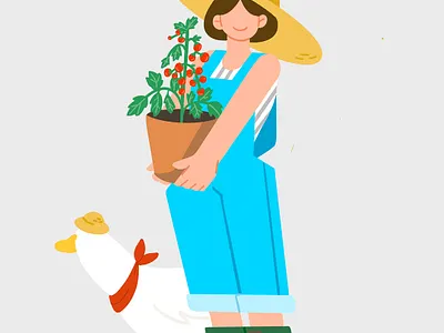 Tomatoes and a duck! digital art digital drawing graphic design graphic il illustration illustrator procreate vector art