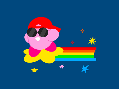 Kirby! daily life fun game kirby nintendo nyan cat rainbow shooting star stars