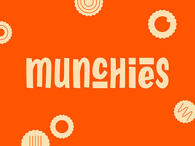 Logo design for munchies brand identity branding classic colors crackers design food friendly funky graphic design illustration logo logo design munch shop snack typography wordmark