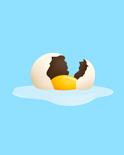 egg broken egg character daily life egg gradient lunch shape