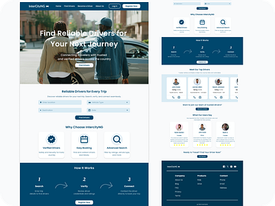 Transport Website design landing page prototype transport ui ux website