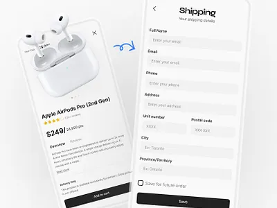 Product Detail and Shipping Page checkout dailydesignchallenge dailyui e commerce design product product detail page product page product screen shipping page